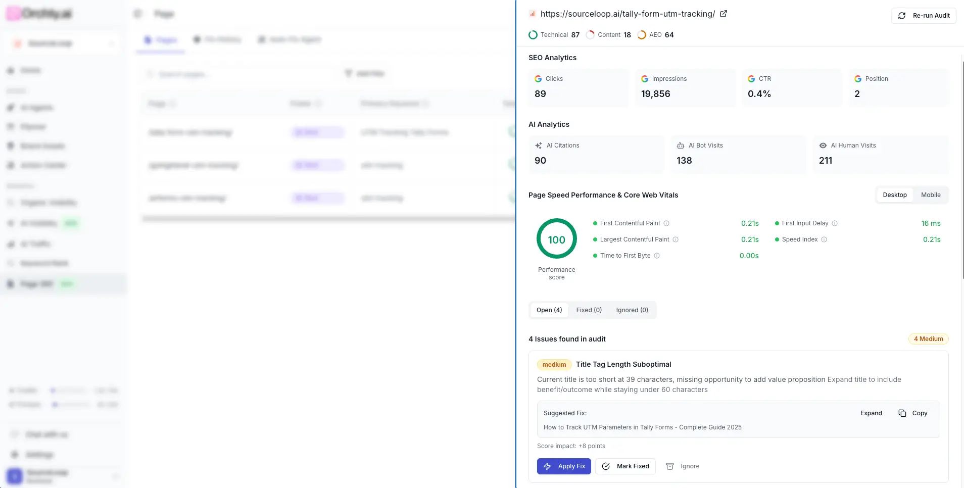 Website & Page Audit Dashboard